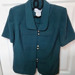 Green Vintage Top Miss Dorby Petites